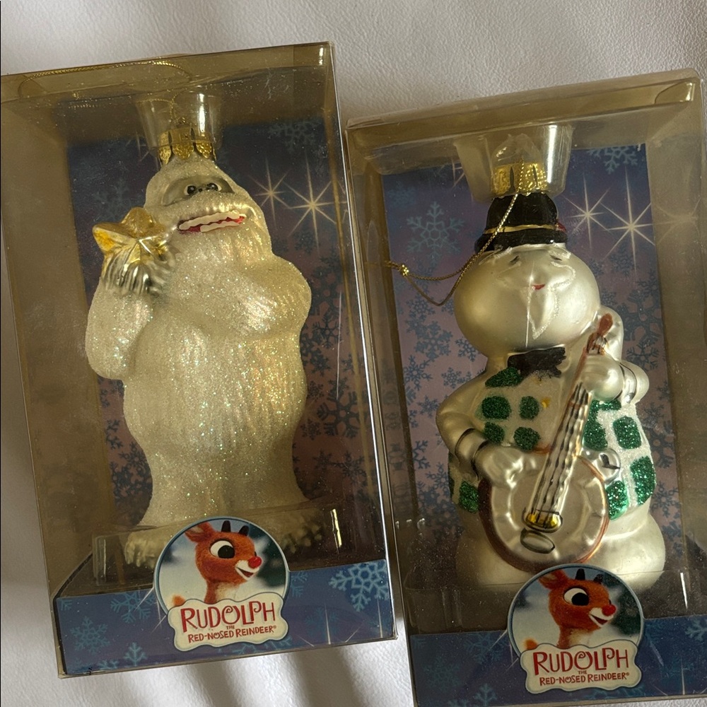 Rudolph The Red Nosed Reindeer Glass Ornaments - Picture 3 of 3